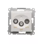 Simon 54 WMDA-03019z-011 Gniazdo antenowe satelitarne podwójne SAT-SAT-RTV (moduł); biały