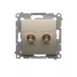 Simon 54 WMDG-010002-044 Gniazdo głośnikowe pojedyncze (moduł). Przekrój przewodów dla wyjścia do 6 mm2; złoty mat