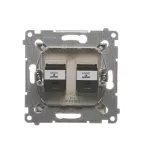 Simon 54 WMDT-0020xx-044 Gniazdo telefoniczne podwójne RJ12 (moduł); złoty mat