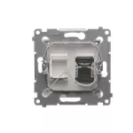 Simon 54 WMDK-0610xx-011 Gniazdo komputerowe pojedyncze RJ45 kategoria 6 z przesłoną przeciwkurzową (moduł); biały