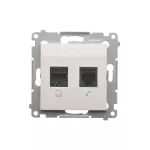 Simon 54 WMDK-0600xx-011 Gniazdo komputerowe RJ45 kategoria 5e + telefoniczne RJ12 (moduł); biały