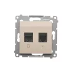 Simon 54 WMDK-0600xx-041 Gniazdo komputerowe RJ45 kategoria 5e + telefoniczne RJ12 (moduł); kremowy