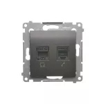 Simon 54 WMDK-0600xx-048 Gniazdo komputerowe RJ45 kategoria 5e + telefoniczne RJ12 (moduł); antracyt