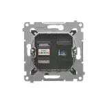 Simon 54 WMDK-0600xx-048 Gniazdo komputerowe RJ45 kategoria 5e + telefoniczne RJ12 (moduł); antracyt