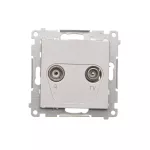 Simon 55 WMDA-021002-143 Gniazdo antenowe R-TV przelotowe 10 dB (moduł). 1x Wejście: 5÷862 MHz; Aluminium mat