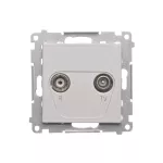 Simon 55 WMDA-010361-143 Gniazdo antenowe R-TV końcowe separowane (moduł). 1x Wejście: 5÷862 MHz; Aluminium mat