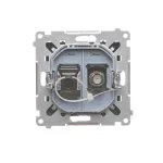 Simon 55 WMDA-12xxxx-149 Gniazdo antenowe typu „F” + RJ45 kat.6 (moduł); Czarny mat