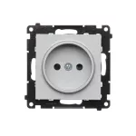 Simon 55 WMDW-001111-143 Gniazdko wtyczkowe bez uziemienia z przesłonami (moduł) 16 A, 250 V~, szybkozłącza; Aluminium mat