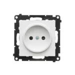 Simon 55 WMDW-001111-111 Gniazdko wtyczkowe bez uziemienia z przesłonami (moduł) 16 A, 250 V~, szybkozłącza; Biały mat