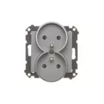 Simon 55 WMDW-00210N-116 Gniazdo wtyczkowe podwójne z uziemieniem z przesłonami (moduł) 16 A, 250 V~, szybkozłącza; Grafitowy mat