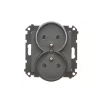 Simon 55 WMDW-00210N-149 Gniazdo wtyczkowe podwójne z uziemieniem z przesłonami (moduł) 16 A, 250 V~, szybkozłącza; Czarny mat
