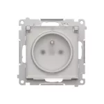 Simon 55 WMDW-50122x-143A Gniazdo wtyczkowe do wersji IP44 bez uszczelki (moduł) 16 A, 250 V~, szybkozłącza. Klapka transparentna; Aluminium mat