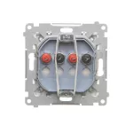 Simon 55 WMDG-01200x-143 Gniazdo głośnikowe 2-krotne (moduł). Przekrój przewodów dla wejścia i wyjścia 2,5 mm2; Aluminium mat