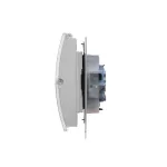 Simon 55 WMDW-00200O-114A Gniazdo wtyczkowe podwójne do wersji IP44 z uszczelką (moduł) 16 A, 250 V~, szybkozłącza. Klapka transparentna; Jasnoszary mat