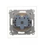 Simon 54 WMDW-521111-041 Gniazdo Schuko do wersji IP44 z przesłonami z uszczelką ramki (moduł) 16A, 250V~, zaciski śrubowe, klapka transparentna; kremowy