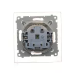 Simon 54 WMDW-521111-044 Gniazdo Schuko do wersji IP44 z przesłonami z uszczelką ramki (moduł) 16A, 250V~, zaciski śrubowe, klapka transparentna; złoty mat