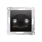 Simon 54 WMDA-07xxxx-048 Gniazdo TV-DATA. Dwa porty wyjściowe typu "F" (moduł). Częstotliwość dla wejścia 5-1000 MHz; antracyt