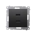 Simon 54 WMDZ-C2USBx-049 Ładowarka 2 x USB (moduł), 2.1 A, 5V DC, 230V; czarny