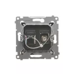 Simon 54 WMDA-0510xx-046 Gniazdo antenowe typu "F" + RJ45 kat.6 (moduł); brąz mat