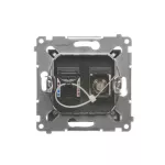 Simon 54 WMDA-0510xx-048 Gniazdo antenowe typu "F" + RJ45 kat.6 (moduł); antracyt