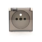Simon 54 WMDW-P3121x-044 Pokrywa gniazda do wersji IP44 z przesłonami, klapka transparentna; złoty mat *Wymagana uszczelka IP44 do ramki