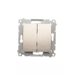 Simon 54 WMDL-07020x-044 Łącznik krzyżowy podwójny bez piktogramu (moduł) 10AX, 250V~, szybkozłącza; złoty mat
