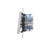 Simon 55 WMDL-0105xx-143 Łącznik jednobiegunowy z podświetleniem LED (moduł) 10 AX, 250 V~, szybkozłącza; Aluminium mat