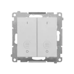 Simon 55 WMDL-TW22A-143 Łącznik dwubiegunowy podwójny (moduł) 16 AX, 250 V~, szybkozłącza; Aluminium mat