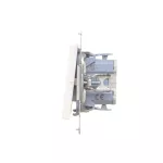 Simon 55 WMDL-0P1xx5-111 Łącznik dwubiegunowy z podświetleniem LED (moduł) 10 AX, 250 V~, szybkozłącza; Biały mat
