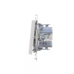 Simon 55 WMDL-0P1xx5-114 Łącznik dwubiegunowy z podświetleniem LED (moduł) 10 AX, 250 V~, szybkozłącza; Jasnoszary mat