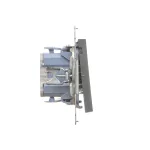 Simon 55 WMDL-0P1xx5-116 Łącznik dwubiegunowy z podświetleniem LED (moduł) 10 AX, 250 V~, szybkozłącza; Grafitowy mat
