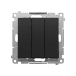 Simon 55 WMDL-031xx3-0149 Łącznik potrójny (moduł) 10 AX, 250 V~, szybkozłącza; Czarny mat