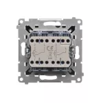 Simon 55 WMDL-TW6-2L2-149 Łącznik schodowy podwójny z podświetleniem – osobne podświetlenie dla każdego klawisza (moduł) 10 AX, 250 V~, szybkozłącza; Czarny mat
