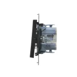 Simon 55 WMDL-0103Lx-149 Łącznik schodowy z podświetleniem LED podświetlenie jak w łączniku pojedynczym (moduł) 10 AX, 250 V~, szybkozłącza; Czarny mat
