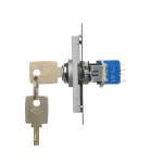 Simon 55 WMDL-0K012x-143 Łącznik na kluczyk roletowy jednobiegunowy (moduł) 3 pozycyjny „I-0-II” 2 styki N/O, 5 A, 250 V~; Aluminium mat