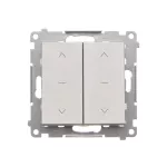 Simon 55 WMDL-0106L2-143 Łącznik roletowy podwójny trójpozycyjny 1-0-2 (moduł) 10 A, 250 V~, szybkozłącza; Aluminium mat