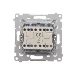 Simon 55 WMDL-0106L2-143 Łącznik roletowy podwójny trójpozycyjny 1-0-2 (moduł) 10 A, 250 V~, szybkozłącza; Aluminium mat