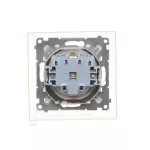 Simon 55 WMDW-321102-111 Gniazdo Schuko do wersji IP44 z przesłonami z uszczelką ramki (moduł) 16 A, 250 V~, szybkozłącza. Klapka w kolorze pokrywy; Biały mat