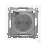 Simon 55 WMDW-321102-111A Gniazdo Schuko do wersji IP44 z przesłonami z uszczelką ramki (moduł) 16 A, 250 V~, szybkozłącza. Klapka transparentna; Biały mat