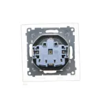 Simon 55 WMDW-321102-116 Gniazdo Schuko do wersji IP44 z przesłonami z uszczelką ramki (moduł) 16 A, 250 V~, szybkozłącza. Klapka w kolorze pokrywy; Grafitowy mat