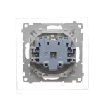 Simon 55 WMDW-321102-143A Gniazdo Schuko do wersji IP44 z przesłonami z uszczelką ramki (moduł) 16 A, 250 V~, szybkozłącza. Klapka transparentna; Aluminium mat