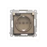 Simon 55 WMDW-321102-144A Gniazdo Schuko do wersji IP44 z przesłonami z uszczelką ramki (moduł) 16 A, 250 V~, szybkozłącza. Klapka transparentna; Szampański mat
