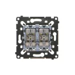 Simon 55 WMDL-010610R-0XX Łącznik krzyżowy podwójny z podświetleniem. Osobne podświetlenie dla każdego klawisza (mechanizm) 10 AX, 250 V~, szybkozłącza, czarna rama montażowa