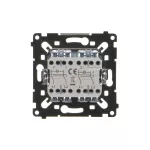 Simon 55 WMDL-010610R-0XX Łącznik krzyżowy podwójny z podświetleniem. Osobne podświetlenie dla każdego klawisza (mechanizm) 10 AX, 250 V~, szybkozłącza, czarna rama montażowa
