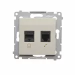 Simon 54 WMDK-0600xx-042 Gniazdo komputerowe RJ45 kategoria 5e + telefoniczne RJ12 (moduł); kaszmirowy