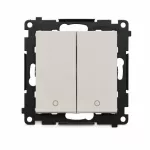 Simon 55 WMDL-TW22A-142 Łącznik dwubiegunowy podwójny (moduł) 16 AX, 250 V~, szybkozłącza; Kaszmirowy