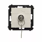 Simon 55 WMDL-0K014x-142 Łącznik na kluczyk chwilowy – przycisk (moduł) 2 pozycyjny „0-I” styk N/O, 5 A, 250 V~; Kaszmirowy