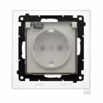 Simon 55 WMDW-321102-142A Gniazdo Schuko do wersji IP44 z przesłonami z uszczelką ramki (moduł) 16 A, 250 V~, szybkozłącza. Klapka transparentna; Kaszmirowy