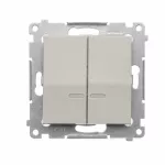Simon 54 WMDL-551X2X-042 Łącznik świecznikowy z podświetleniem LED i do wersji IP44 (moduł) 16AX, 250V~, zaciski śrubowe; kaszmirowy *Posiada wkładkę DU1W