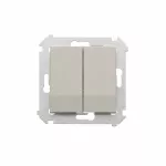 Simon 54 WMDL-06120x-042 Łącznik schodowy podwójny z podświetleniem bez piktogramu (moduł) 10AX, 250V~, zaciski śrubowe; kaszmirowy